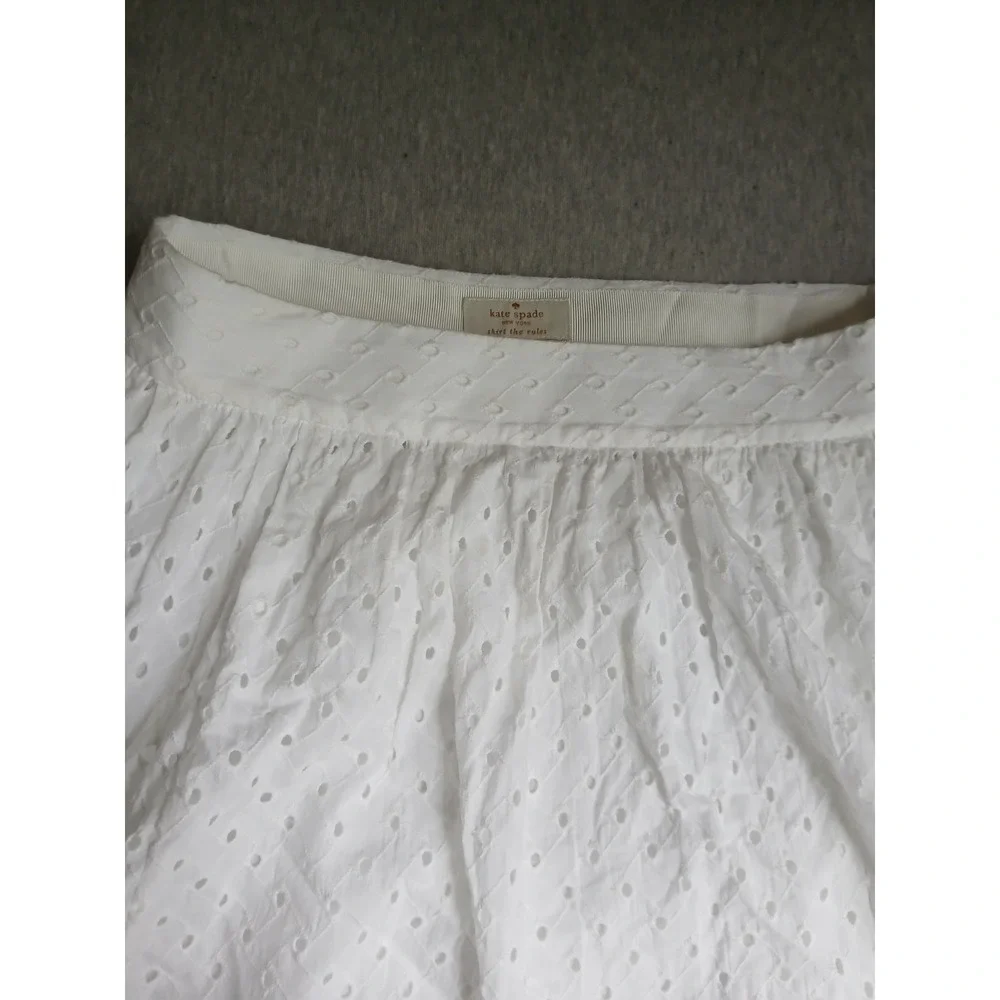Kate Spade Skirt 2 Eyelet Lace Fit Flare Cotton Bohemian Cottage Peasant